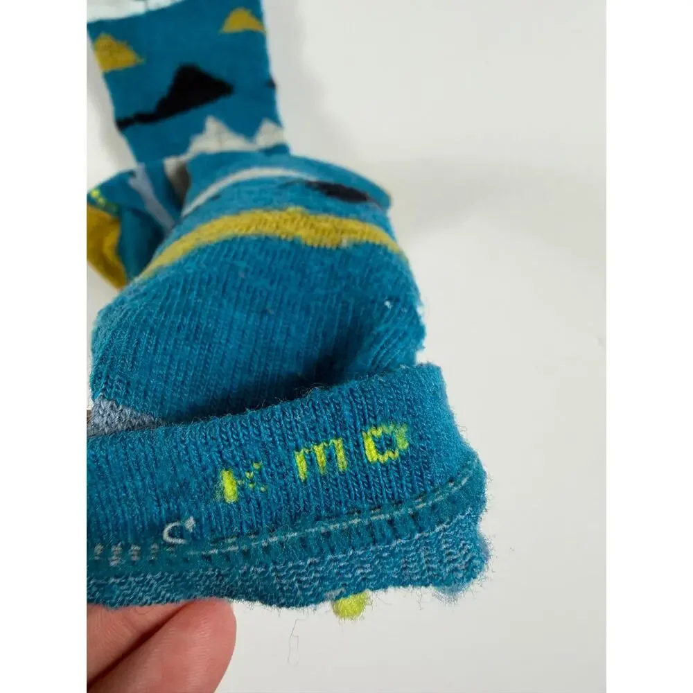 Smartwool Kids Mountain Crew Hiking Socks Blue Kids Medium shoe 12-2.5